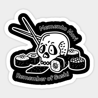 Funny goth shirt, memento mori, sad girl, ironic, sushi, skull, weirdcore aesthetic, skull, silly tees Sticker